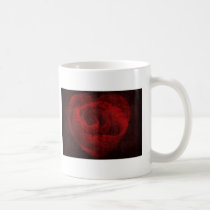 Red rose in a heart with a textured layer mugs