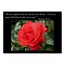 Red Rose Inspirational Flower Photo Poster Print