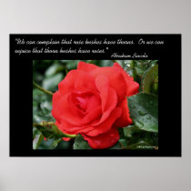 Red Rose Inspirational Flower Photo Poster Print