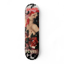 Red Rose Lady LOVE & HATE Skateboard by darshe40 Red Rose Lady LOVE & HATE Skateboard