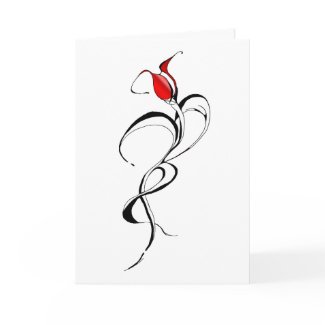 Red Rose Lady Tribal Tattoo for Valentines Day 2 card