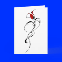 Red Rose Lady Tribal Tattoo for Valentines Day Greeting Cards