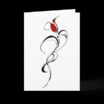 Red Rose Lady Tribal Tattoo for Valentines Day Greeting Cards
