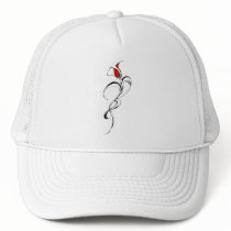 Red Rose Lady Tribal Tattoo for Valentines Day Trucker Hat