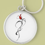 Red Rose Lady Tribal Tattoo for Valentines Day keychains