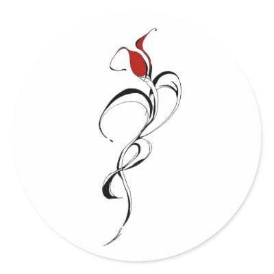 Red Rose Lady Tribal Tattoo for Valentines Day Sticker by FlowstoneGraphics