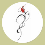 Red Rose Lady Tribal Tattoo for Valentines Day stickers