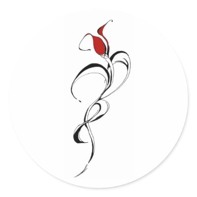 Red Rose Lady Tribal Tattoo for Valentines Day Sticker
