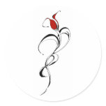 Red Rose Lady Tribal Tattoo for Valentines Day stickers