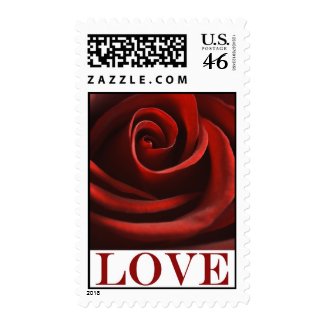Red Rose Love postage stamp stamp