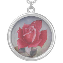 Red rose Love You for Valentine's Day necklace