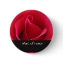 Red rose maid of honor wedding pin buttons