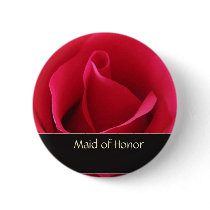 Red rose maid of honor wedding pin buttons by perfectpostage Red rose maid of honor wedding pin buttons