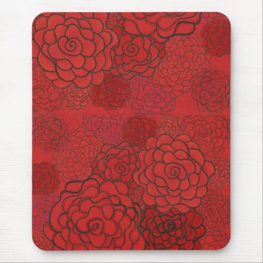 red rose mousepad