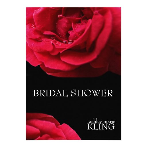 Red Rose on Black Background Personalized Announcement
