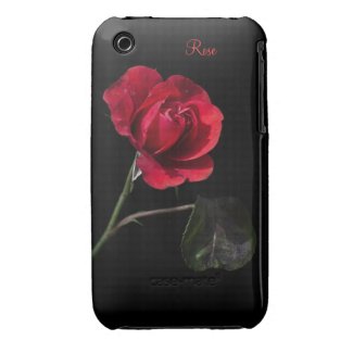 Red Rose on Black iPhone 3 Case