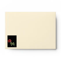 Red Rose on Black RSVP Envelope