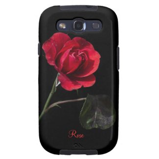 Red Rose on Black Samsung Galaxy Case