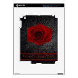 Red Rose on faux leather for Mother iPad 3 Skin