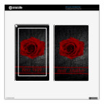 Red Rose on faux leather for Mother Kindle Fire Decals