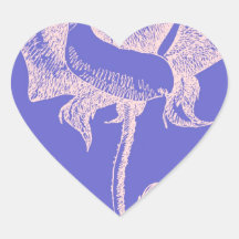Red Rose on Purple Heart Sticker