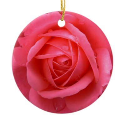 Red Rose Ornament Personalized Rose Decorations by artist kim hunter