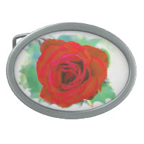 Red  Rose Oval Belt Buckles