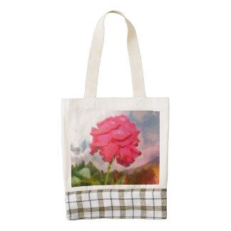 Red rose painting zazzle HEART tote bag