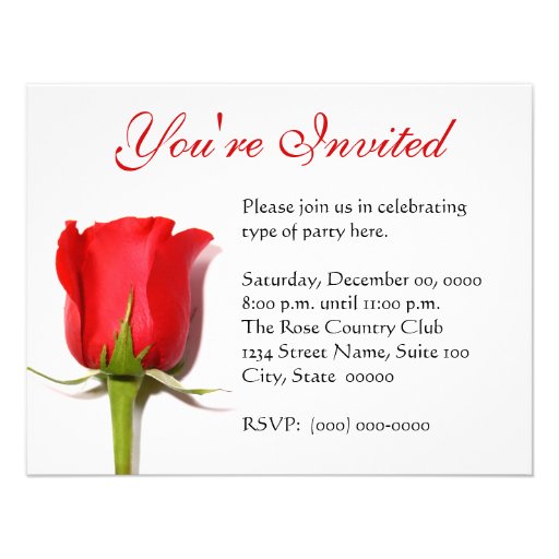 Red Rose Party Invitation