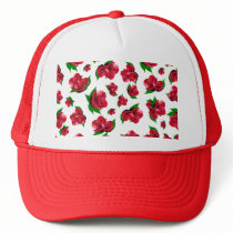 Red Rose Pattern Hats