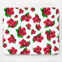 Red Rose Pattern Mouse Pads