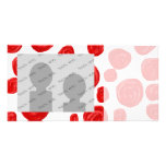 Red Rose Pattern on White. Photo Cards