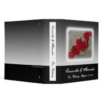 Red Rose Petals on Sand Beach Wedding 3 Ring Binder