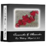 Red Rose Petals on Sand Beach Wedding binders