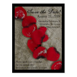 Red Rose Petals on Sand Beach Wedding Postcards