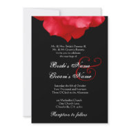 RED Rose Petals Wedding Invitation invitation