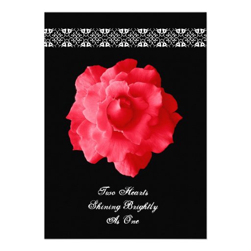 RED Rose Petals Wedding Invitation F204