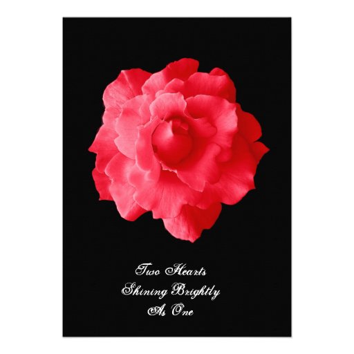 RED Rose Petals Wedding Invitation V02
