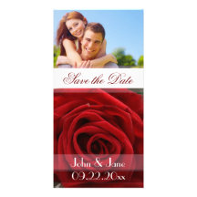 Red Rose  /photo  "Save the Date" Custom Photo Card