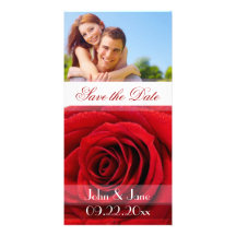 Red Rose  /photo  "Save the Date" Personalized Photo Card
