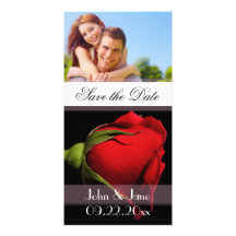 Red Rose  /photo  "Save the Date" Photo Card Template