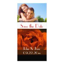 Red Rose  /photo  "Save the Date" Picture Card