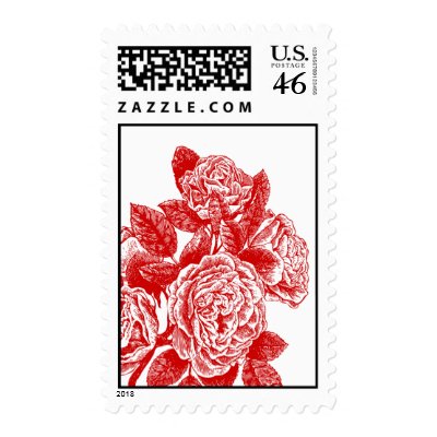 Red Rose Postage Stamp