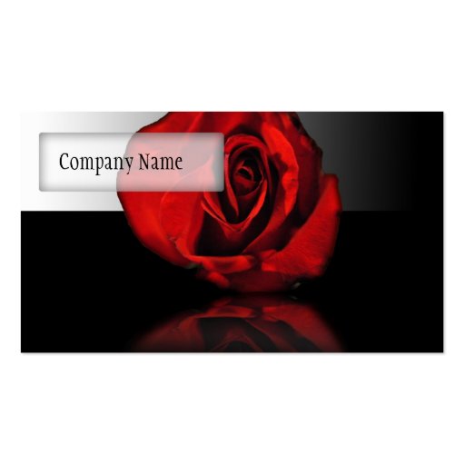 Red Rose Reflection Business Card Templates (back side)