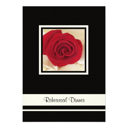 Red Rose Rehearsal Dinner Invitation