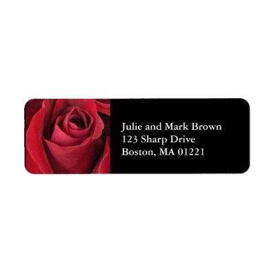 Red Rose Return Address Label