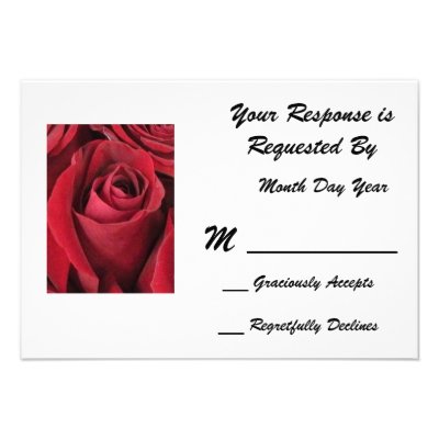 Red Rose RSVP Card Invitations