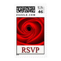 Red Rose RSVP Event And Wedding Postage Stamp