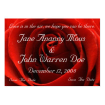 Red Rose Save the Date Card business cards