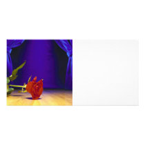 Red Rose, Stage & Curtains Photo Card Template